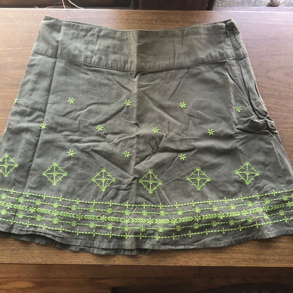 COPY - Prana olive green mini skirt small 2 lined